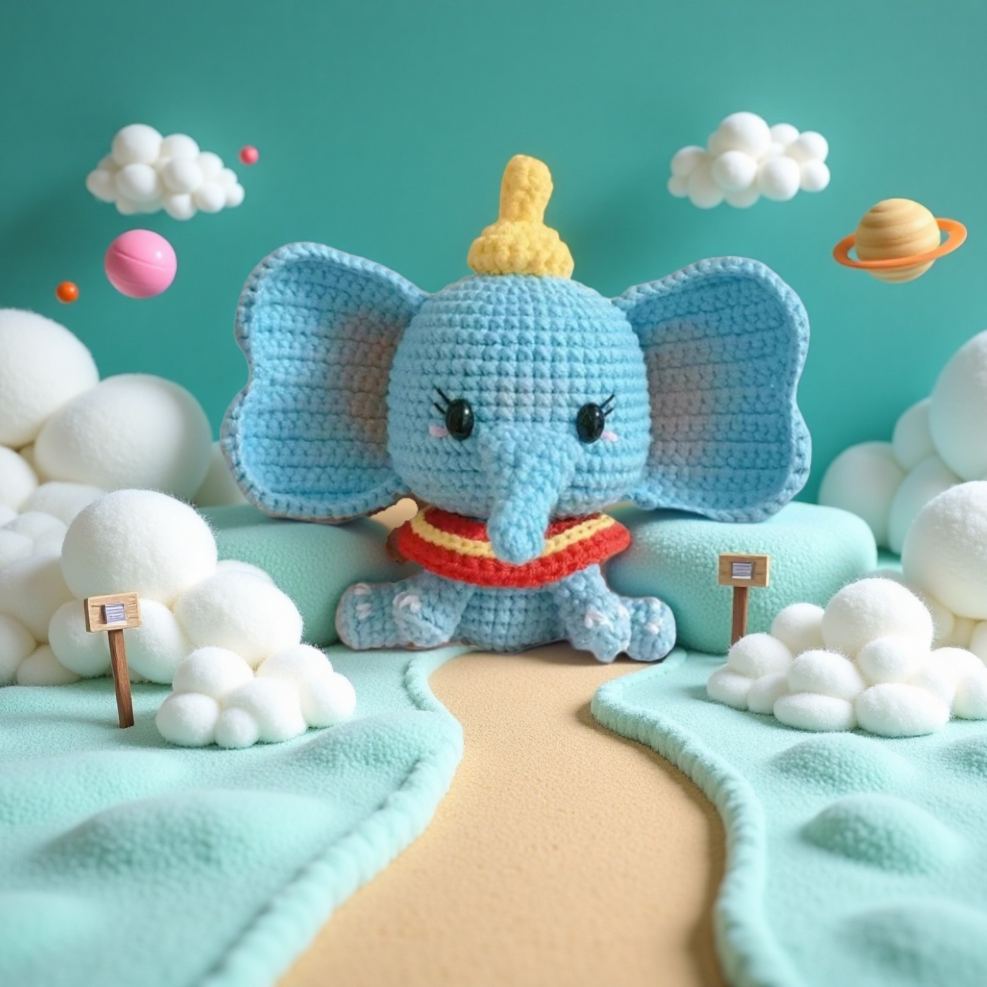 Hand-Crocheted Blue Ellie🐘