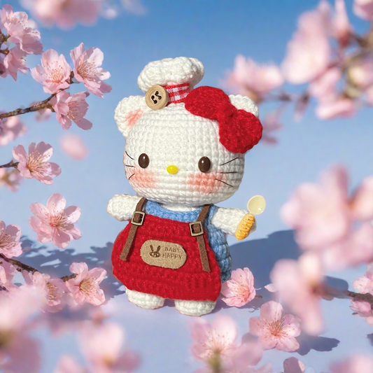 Hand-Crocheted Chef Kitten Doll🐈