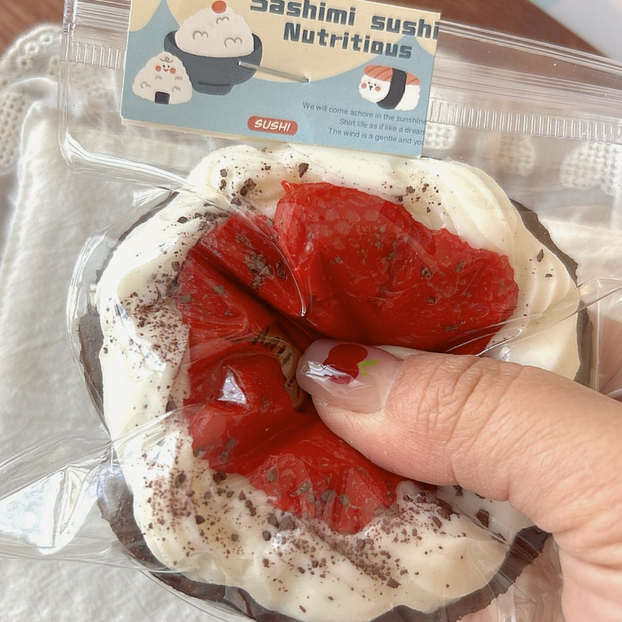 Strawberry Chocolate Cake Taba Squishy