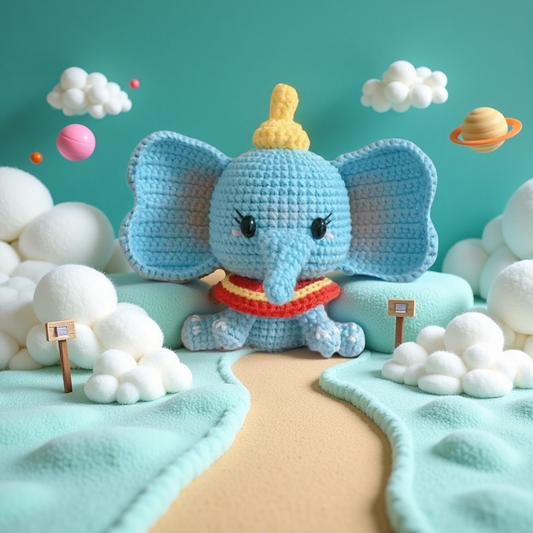 Hand-Crocheted Blue Ellie🐘