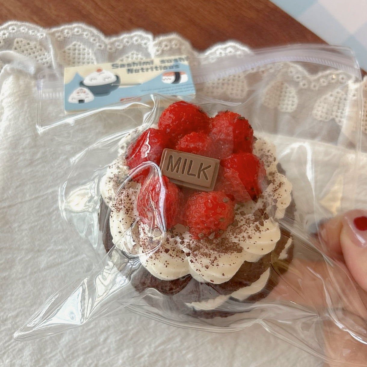 Strawberry Chocolate Cake Taba Squishy